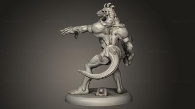 Figurines heroes, monsters and demons (Mega age The Colossal Lizardfolk Male Club Pointing, STKM_9808) 3D models for cnc