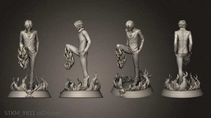 Figurines heroes, monsters and demons (sanji red, STKM_9811) 3D models for cnc