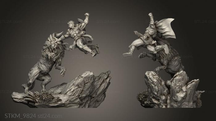 Figurines heroes, monsters and demons (Milestone Heracles Alternate Lion, STKM_9824) 3D models for cnc