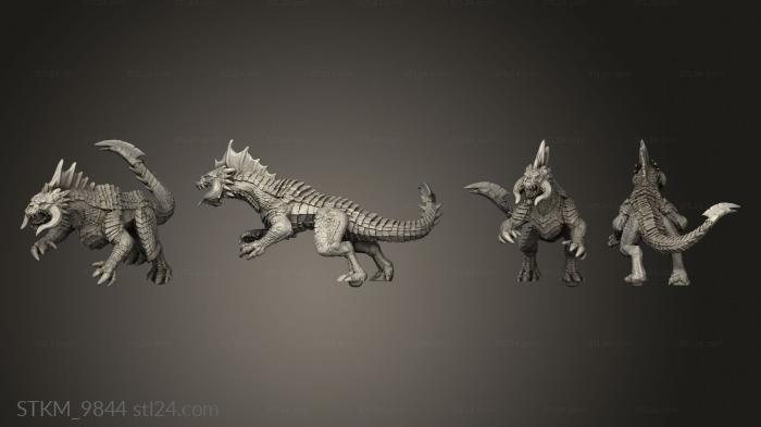 Figurines heroes, monsters and demons (Monster Black Guard Drake Attacking, STKM_9844) 3D models for cnc