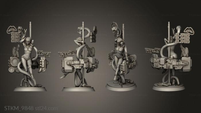 Figurines heroes, monsters and demons (Cyber Punks from Neon City Tasi, STKM_9848) 3D models for cnc