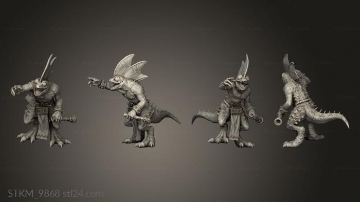 Figurines heroes, monsters and demons (KNIGHT Skink Blowpipe Hunter, STKM_9868) 3D models for cnc