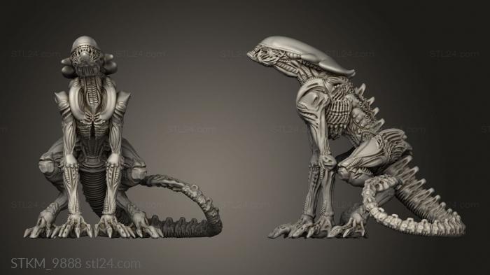 Figurines heroes, monsters and demons (Sci Fi CHEETAH ALIEN, STKM_9888) 3D models for cnc