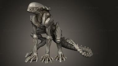 Figurines heroes, monsters and demons (Sci Fi CHEETAH ALIEN, STKM_9888) 3D models for cnc