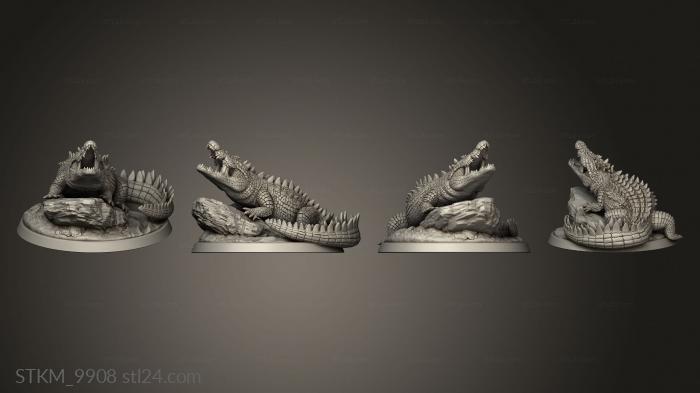Статуэтки герои, монстры и демоны (Погребенный в Могиле Крокодил, STKM_9908) 3D модель для ЧПУ станка