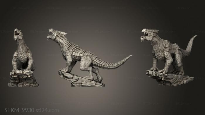 Figurines heroes, monsters and demons (Monster White Guard Drake Roaring, STKM_9930) 3D models for cnc