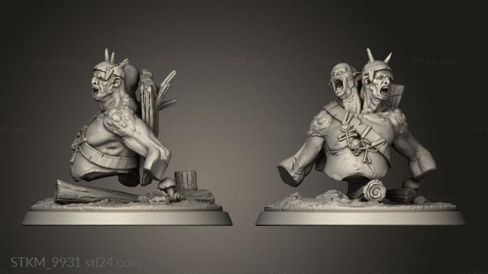 Figurines heroes, monsters and demons (Mad Mage Experiments Enemies Ettin, STKM_9931) 3D models for cnc