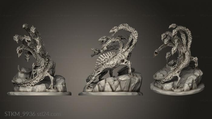 Figurines heroes, monsters and demons (Skeletal Hydra, STKM_9936) 3D models for cnc
