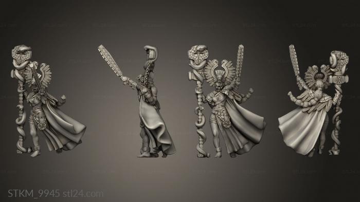 Figurines heroes, monsters and demons (Ogres and Amazons Itza the Totem Wielder, STKM_9945) 3D models for cnc