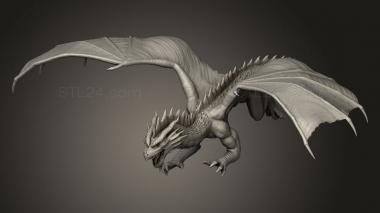 Figurines heroes, monsters and demons (Red Dragon Adult Flying, STKM_9953) 3D models for cnc