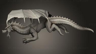 Figurines heroes, monsters and demons (Red Dragon Adult Flying, STKM_9953) 3D models for cnc