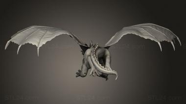 Figurines heroes, monsters and demons (Red Dragon Adult Flying, STKM_9953) 3D models for cnc