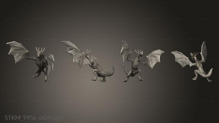 Статуэтки герои, монстры и демоны (Фигура дракона, STKM_9956) 3D модель для ЧПУ станка