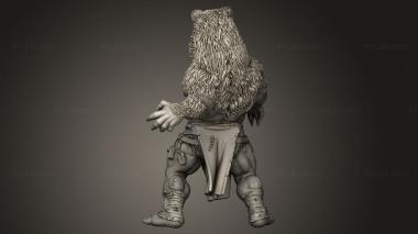 Figurines heroes, monsters and demons (shapeshifter berserkir werebear mini, STKM_9962) 3D models for cnc