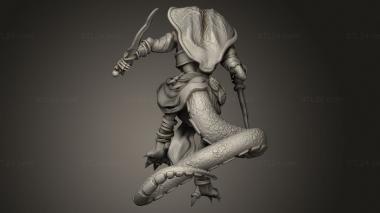 Figurines heroes, monsters and demons (Ruins Madness Serpentfolk Warrior Attacking, STKM_9970) 3D models for cnc