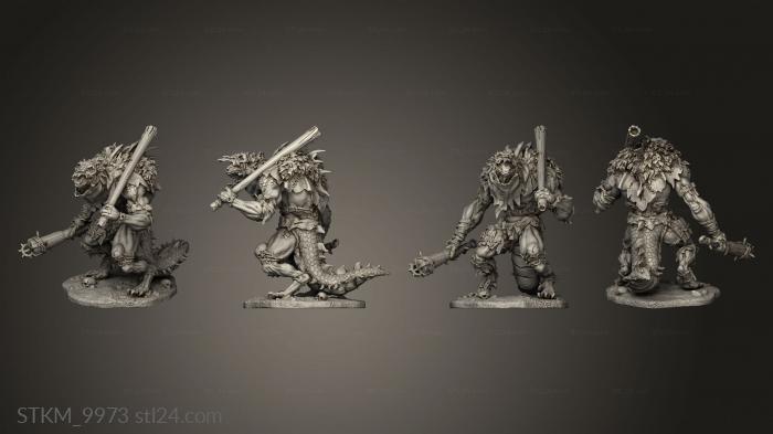 Figurines heroes, monsters and demons (Sekhaton Tribe Lizardmen Scout, STKM_9973) 3D models for cnc