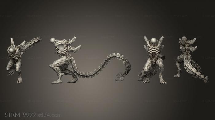 Статуэтки герои, монстры и демоны (МОДУЛЬНЫЙ ВОИН КСЕНО-ВЫВОДКА, STKM_9979) 3D модель для ЧПУ станка