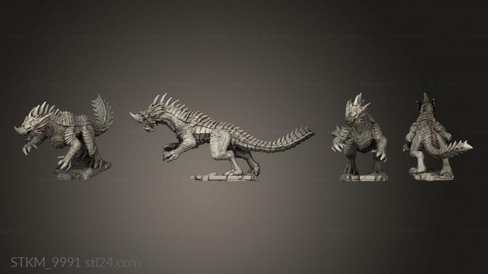 Figurines heroes, monsters and demons (Monster Blue Guard Drake Attacking, STKM_9991) 3D models for cnc