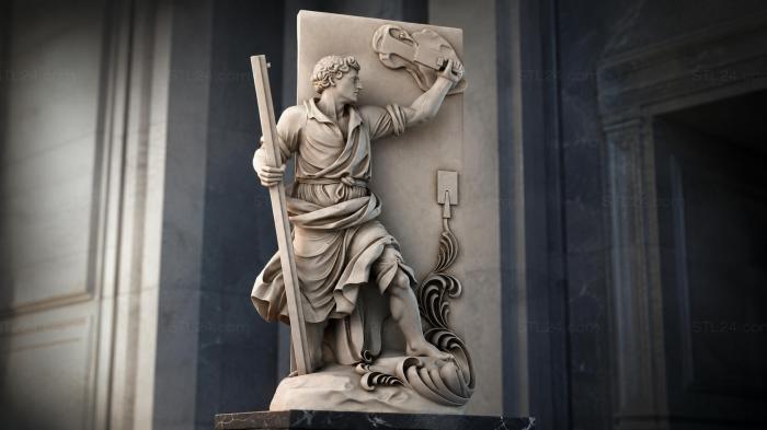 Mechanic with a Wrench Bas-Relief 3d STL model