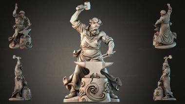 Statues of men (Blacksmith with Hammer and Anvil Figurine, STKMJI_000006) 3D models for cnc
