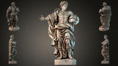 Statues of men (Statue of a warrior angel with a sword in armor, STKMJI_000012) 3D models for cnc