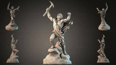 Statues of men (Male figure with sword and torch on a rock, STKMJI_000013) 3D models for cnc