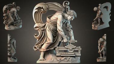 Statues of men (Angel with wings and a relief cartouche bas-relief, STKMJI_000024) 3D models for cnc