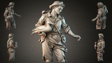 Statues of men (Statue of a hunter with a gun in a hat, STKMJI_000031) 3D models for cnc
