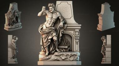 Statues of men (Classic male torso with draping on a pedestal, STKMJI_000039) 3D models for cnc