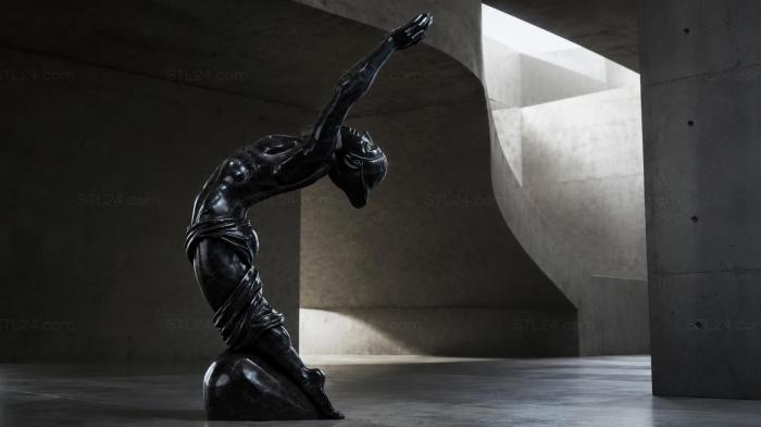 Acrobat in a forward dive - 3D model of a human figure 3d STL model