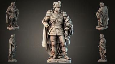 Statues of men (Military officer in 19th century dress uniform with epaulettes and sword, STKMJI_000829) 3D models for cnc