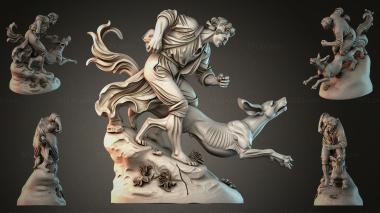 Statues of men (Angel with flowing cloth riding on a lion, STKMJI_000830) 3D models for cnc
