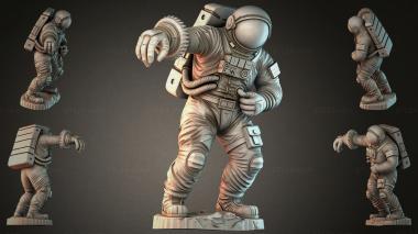 Statues of men (Cosmonaut in a spacesuit with equipment, STKMJI_000834) 3D models for cnc