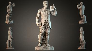 Statues of men (Engineer statue with blueprints and gear, STKMJI_000838) 3D models for cnc