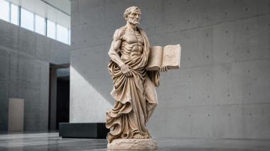 Statues of men Antique male figure with open book and drapery 3d model