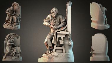 Statues of men (A sculptor at work with a chisel on a stone block, STKMJI_000848) 3D models for cnc
