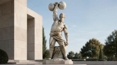 Statues of men Athlete with Dumbbells Classic Sculpture 3d model