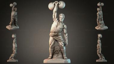 Statues of men (Athlete with Dumbbells Classic Sculpture, STKMJI_000850) 3D models for cnc