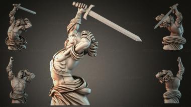 Statues of men (Antique female figure with a sword and a lions head, STKMJI_000856) 3D models for cnc