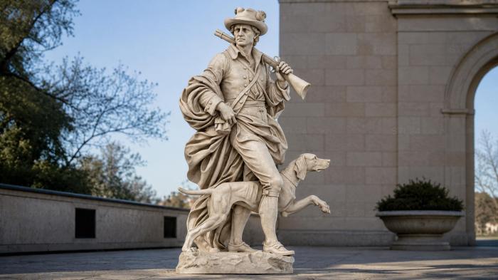 Cowboy with a Dog and a Rifle - CNC Machining Figure 3d STL model
