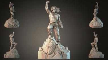 Statues of men (Man with raised fist on rock peak, STKMJI_000863) 3D models for cnc