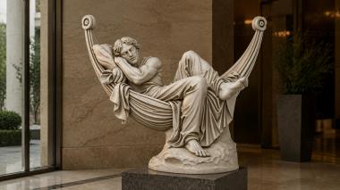 Statues of men Angel in a Hammock with Bas-Relief - 3D Model for CNC 3d model
