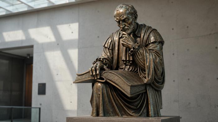 Sage with a Book - CNC bas-relief 3d STL model