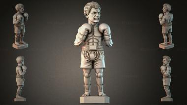 Statues of men (Boxer in a stance with gloves and a belt figurine, STKMJI_000868) 3D models for cnc
