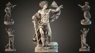 Statues of men (Male sculpture of an angel with wings and a staff, STKMJI_000872) 3D models for cnc