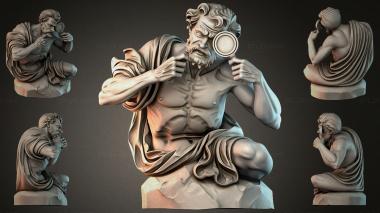 Statues of men (Antique male bust with drapery and round medallions, STKMJI_000874) 3D models for cnc