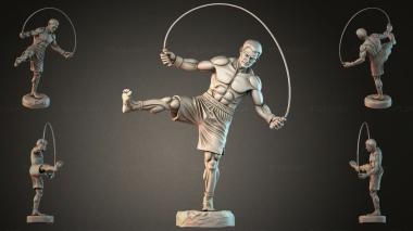 Statues of men (Muscular man with a jump rope in a boxing stance, STKMJI_000885) 3D models for cnc