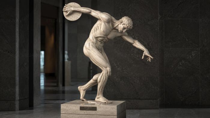 Antique Discobolus Athlete with Discus Figurine 3d STL model