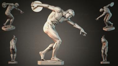 Statues of men (Antique Discobolus Athlete with Discus Figurine, STKMJI_000892) 3D models for cnc