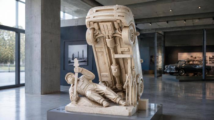 Internal combustion engine mechanism with workers figure 3d STL model